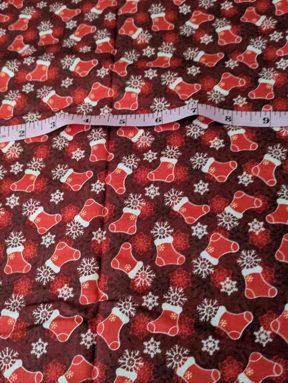 Christmas Stockings Cotton Fabric 38" X 44" Pre Cut
